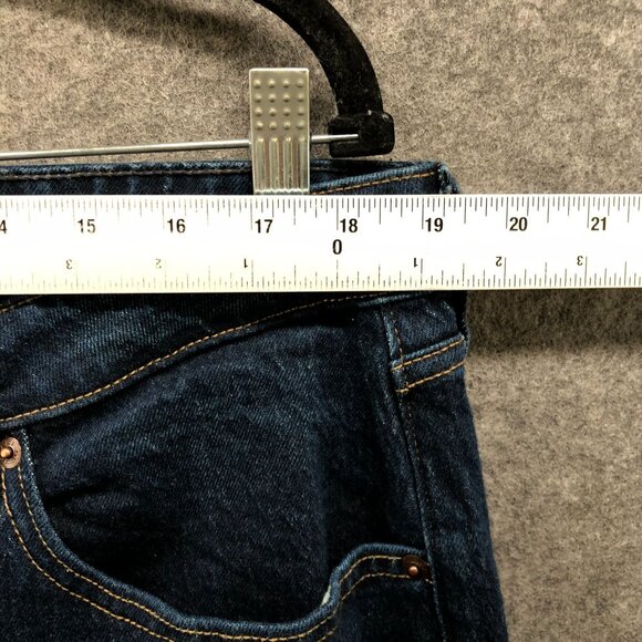 Abercrombie & Fitch Mid Rise 90s Straight Jean Women 34 Short 34P Blue Dark Wash - Picture 7 of 10